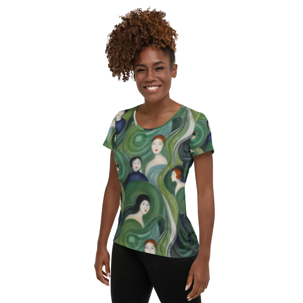Emerald Reverie on Women's Athletic T-Shirt — Left
