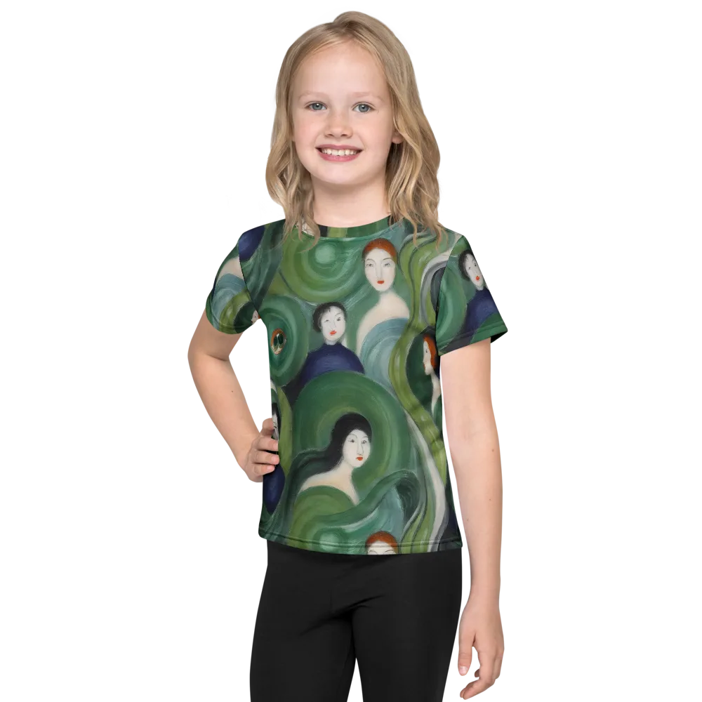 Emerald Reverie on Kids Crew Neck T-Shirt — Front
