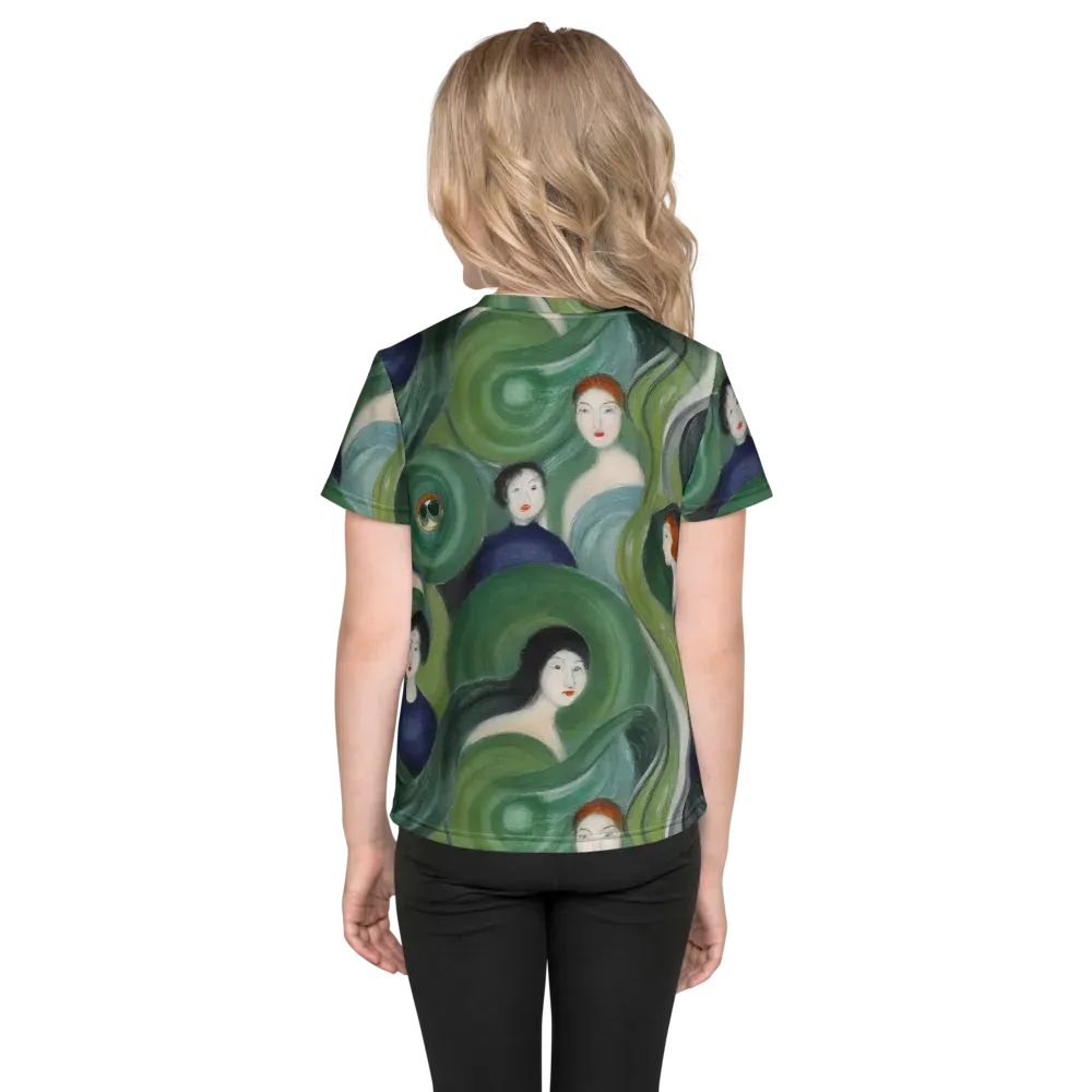 Emerald Reverie on Kids Crew Neck T-Shirt — Back