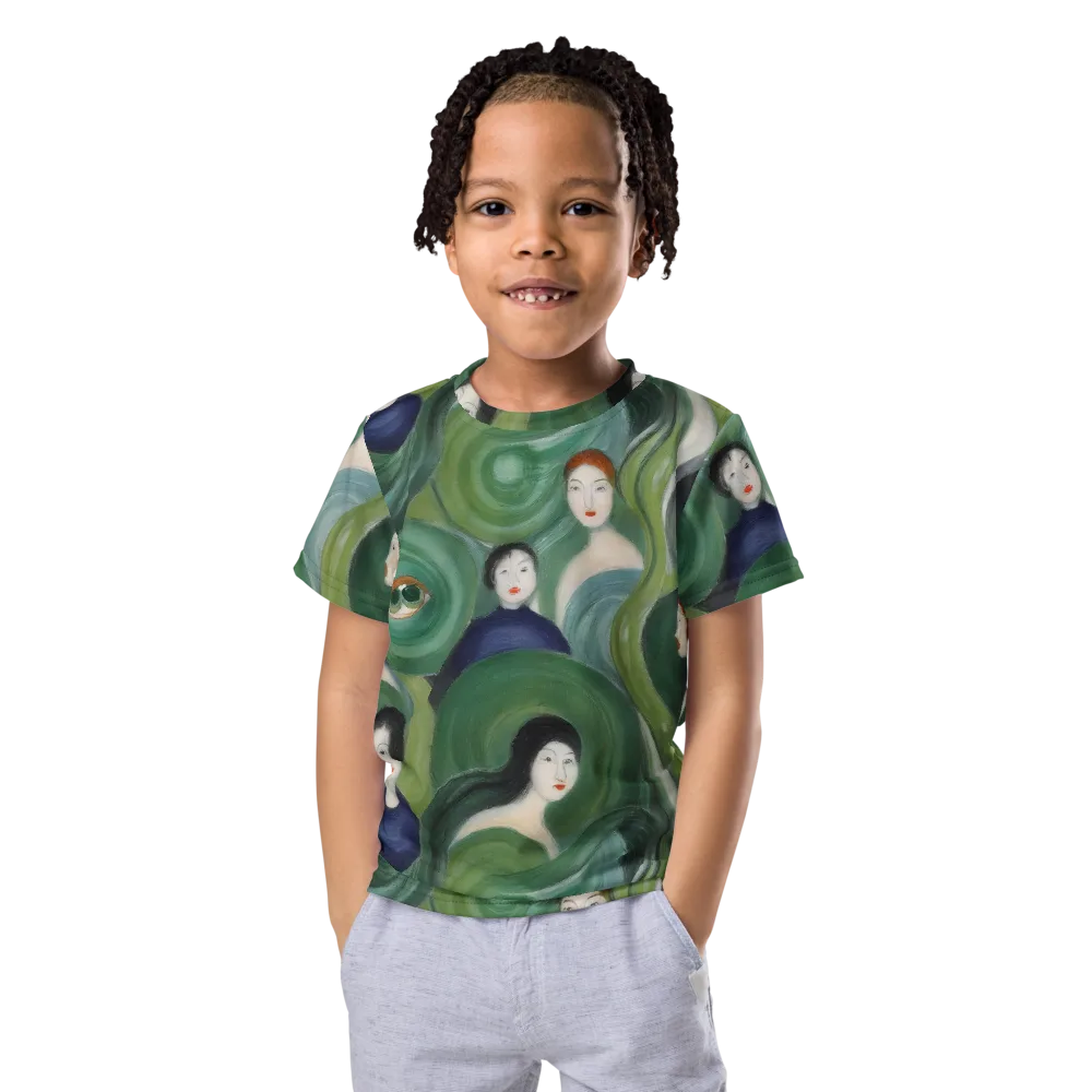 Emerald Reverie on Kids Crew Neck T-Shirt — Front