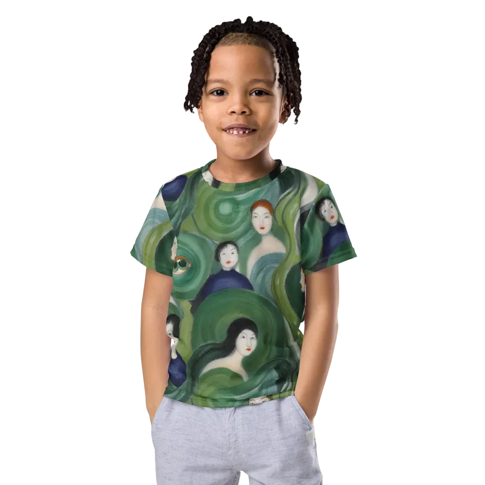 Emerald Reverie on Kids Crew Neck T-Shirt — Front