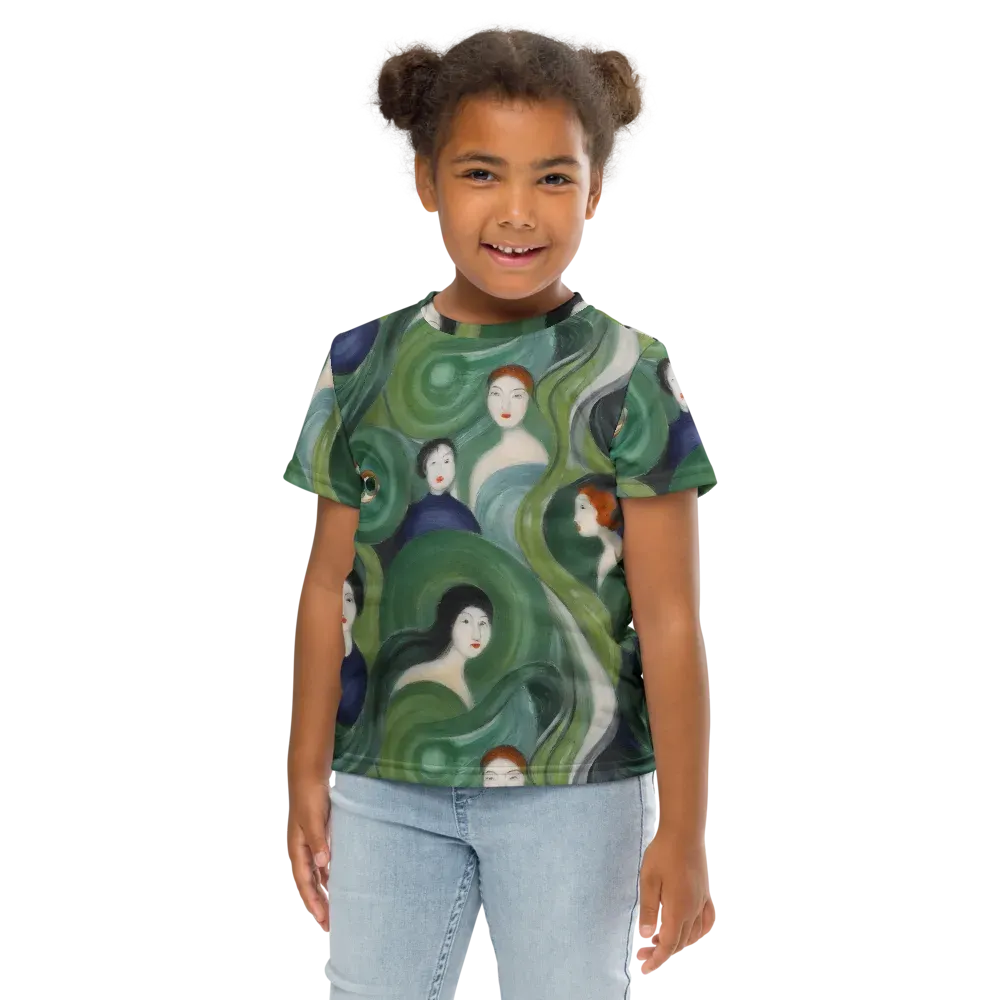 Emerald Reverie on Kids Crew Neck T-Shirt — Front