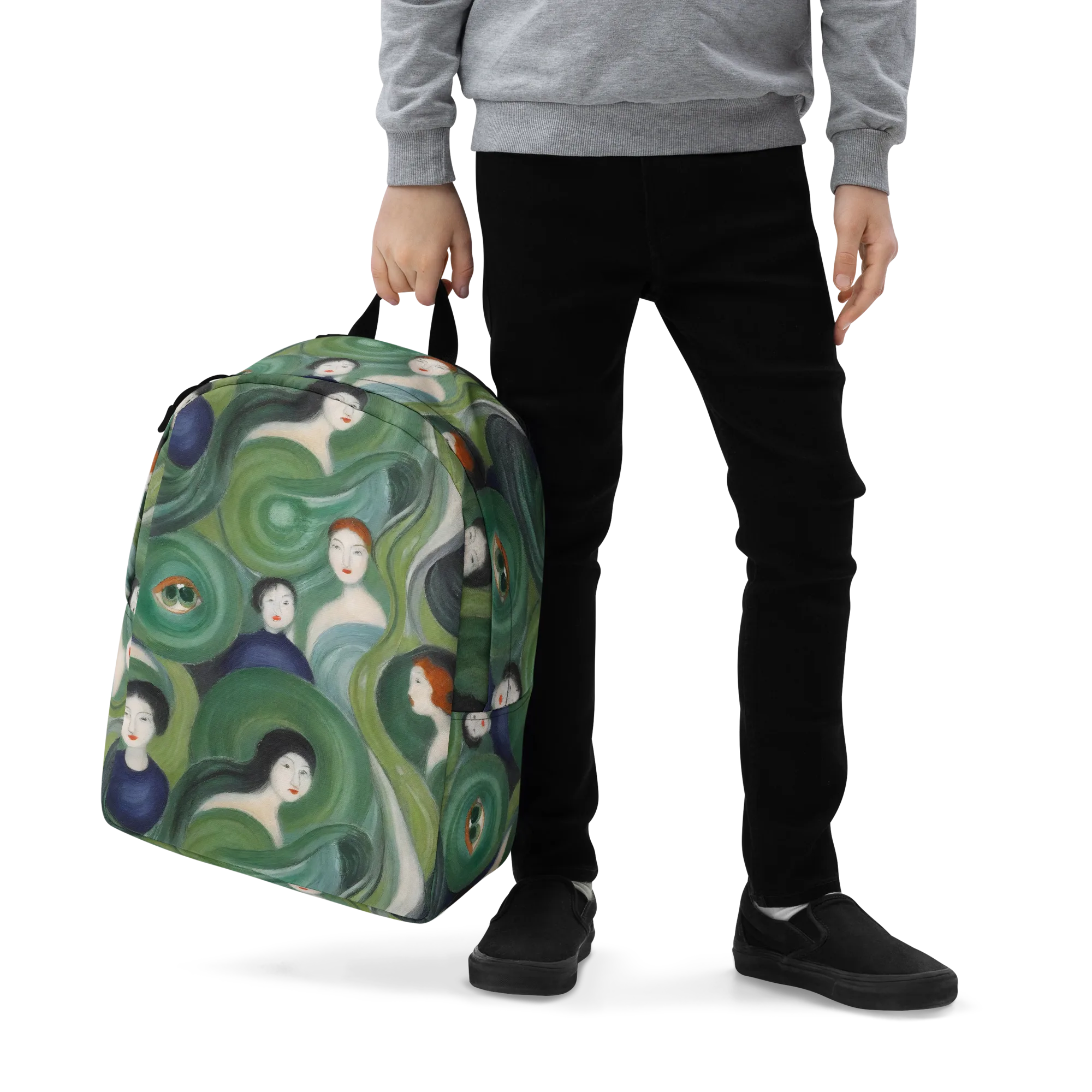 Emerald Reverie on Minimalist Backpack — Zoomed-in