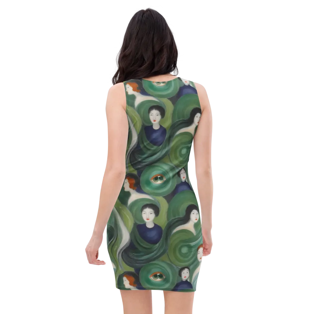 Emerald Reverie on Bodycon Dress — Back