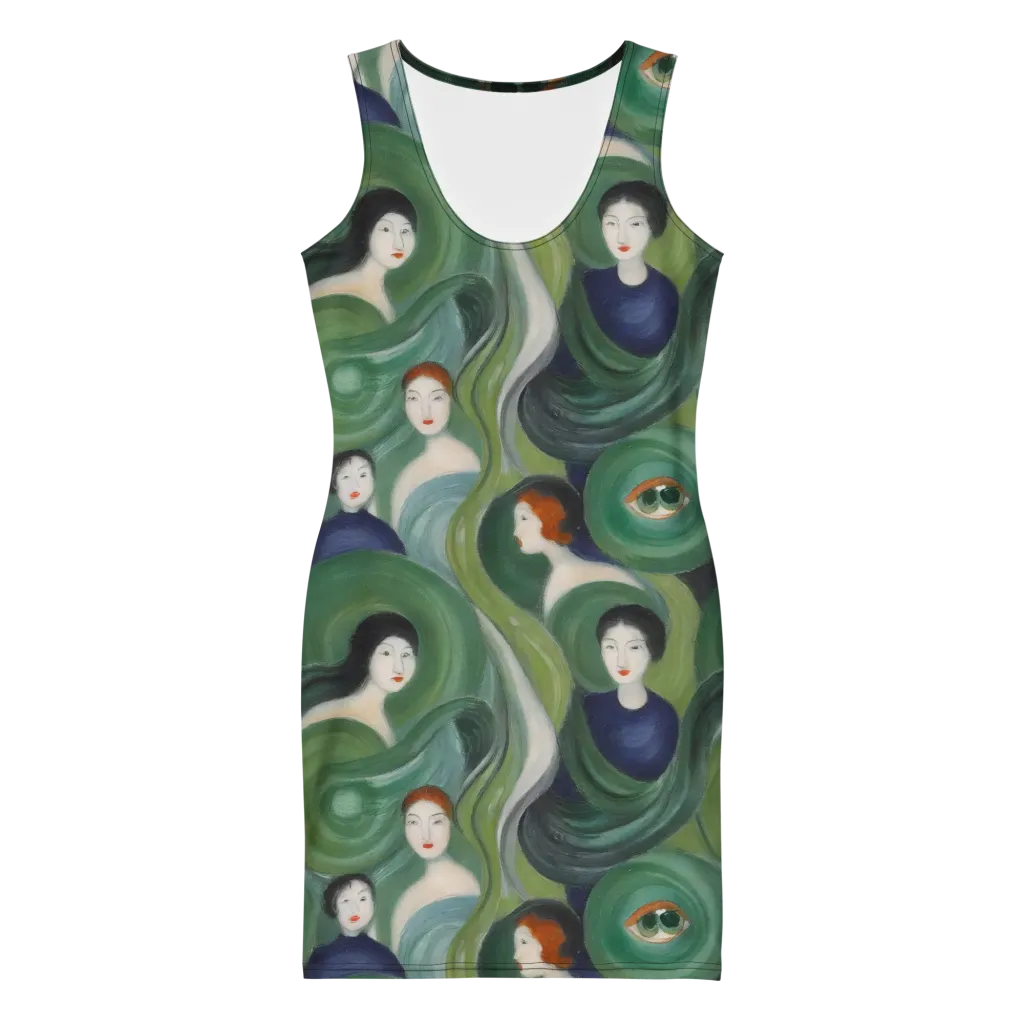 Emerald Reverie on Bodycon Dress — Front