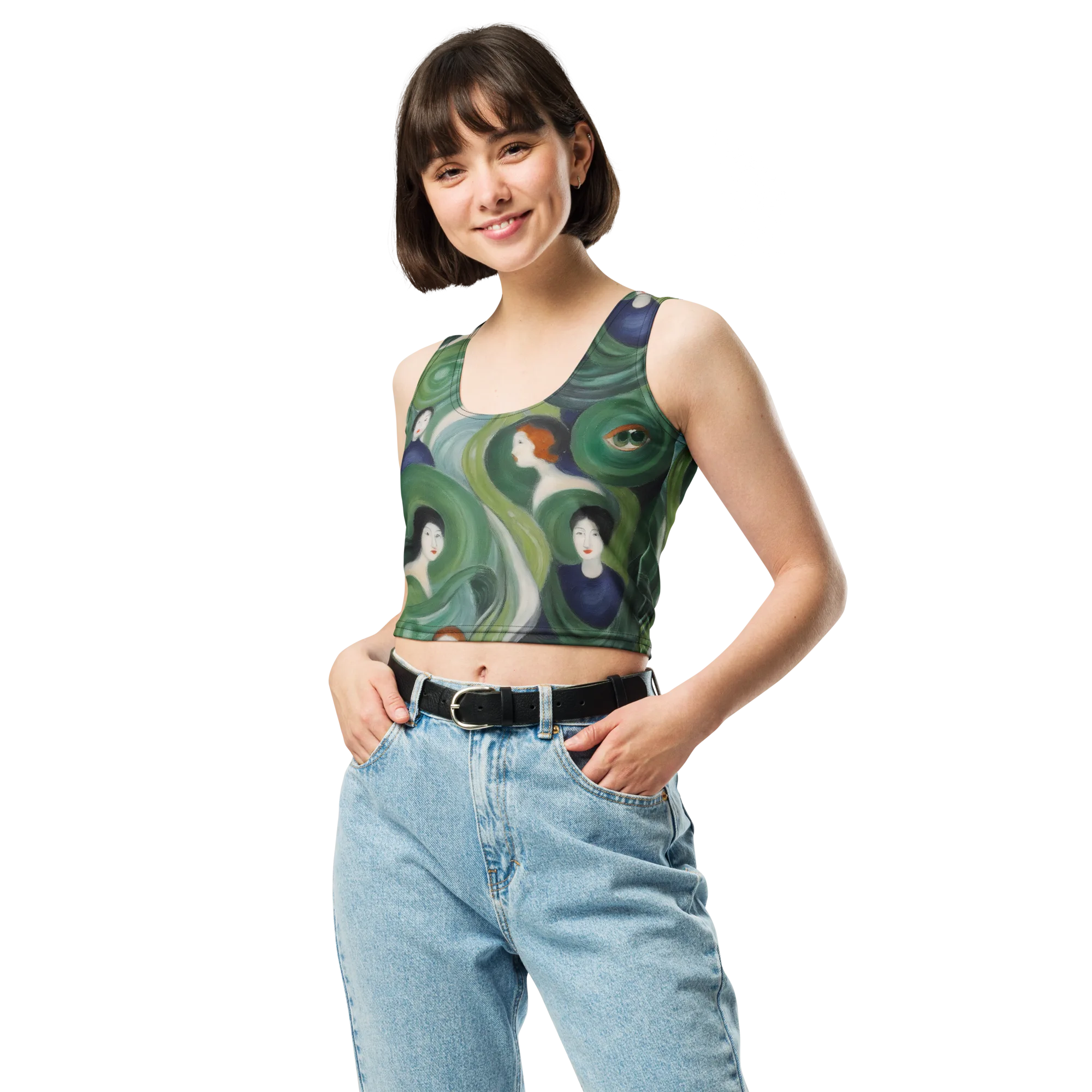 Emerald Reverie on Crop Top — Front