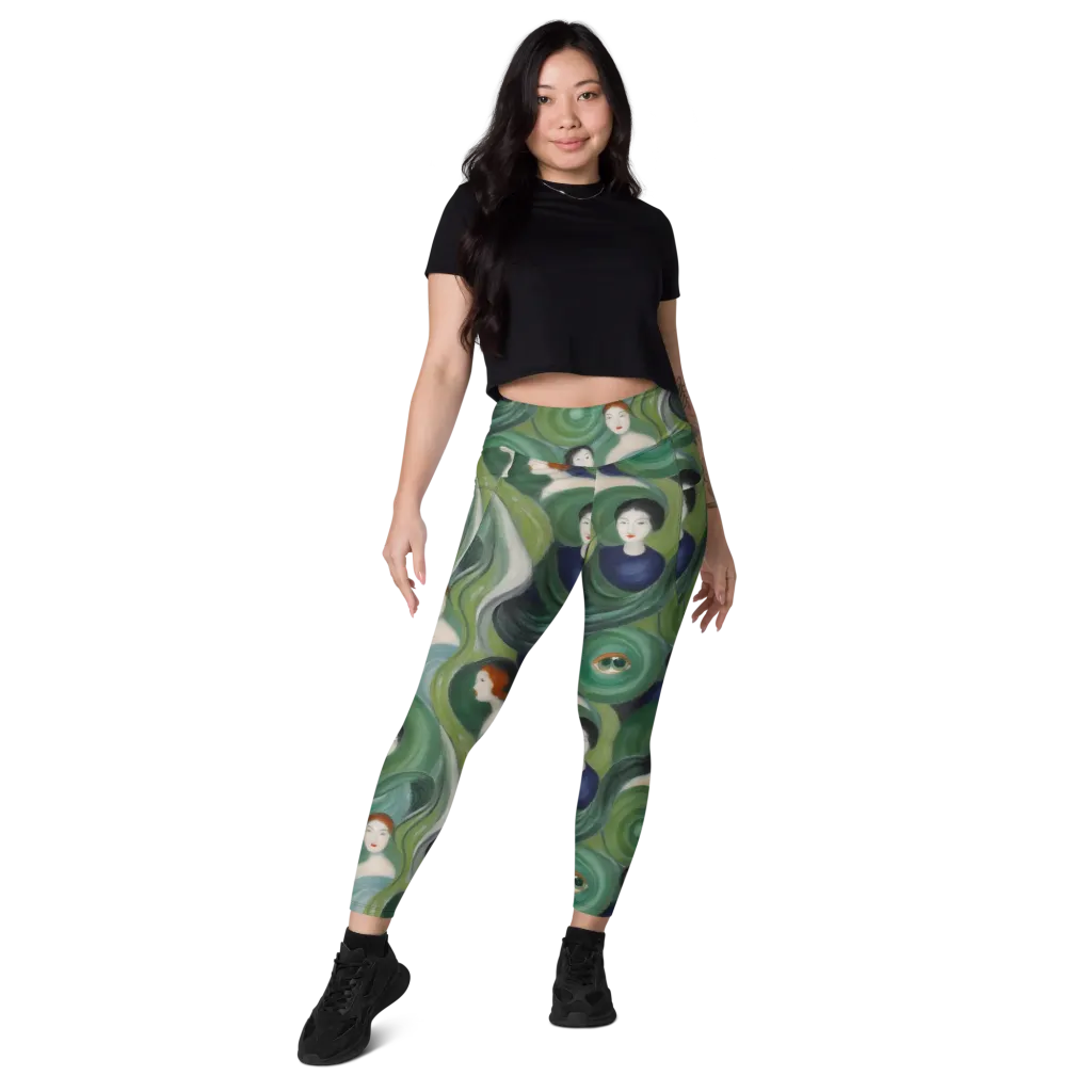 Emerald Reverie on Leggings with Pockets — Front