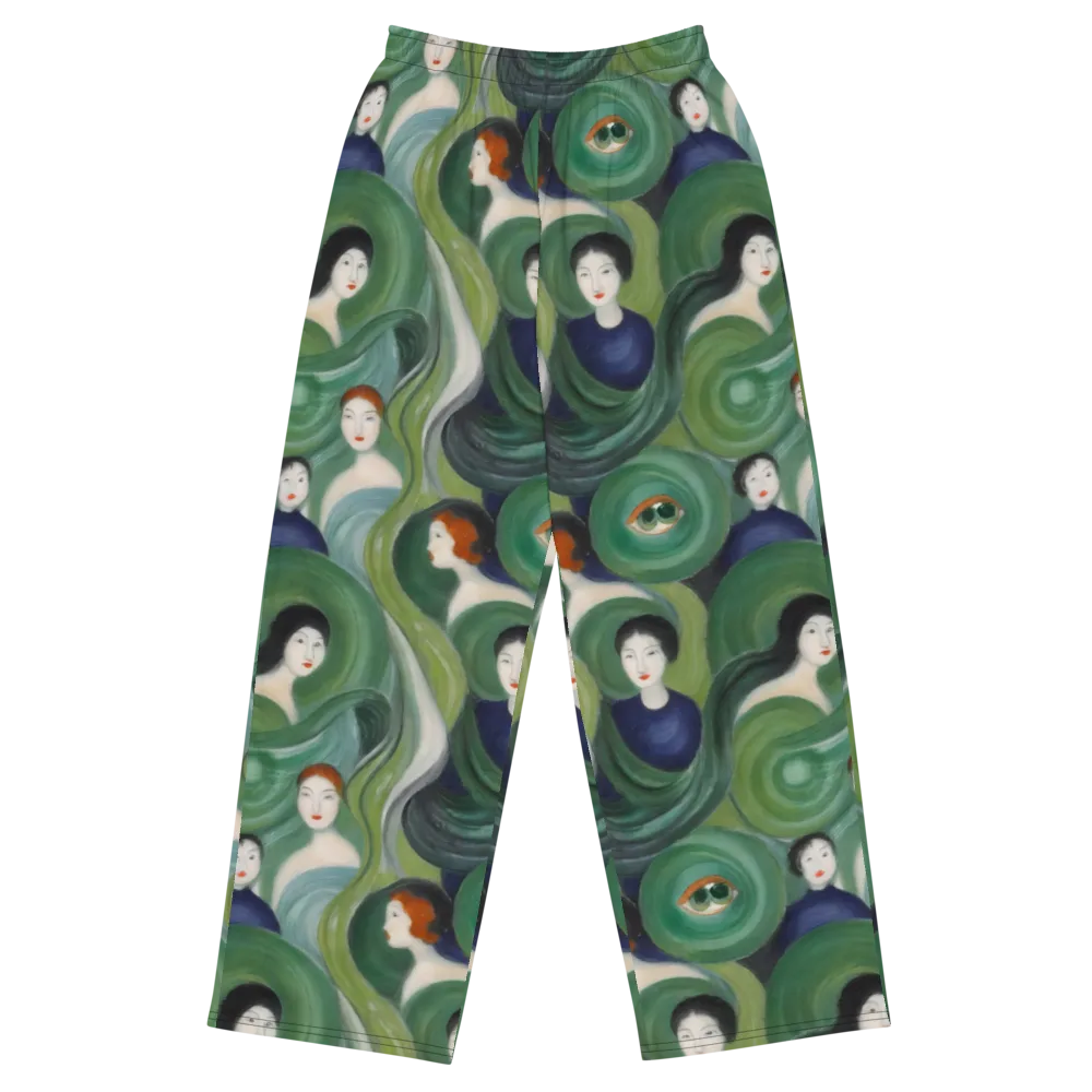 Emerald Reverie on Wide-Leg Pants — Front