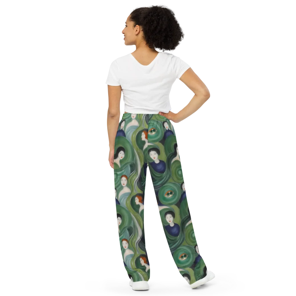 Emerald Reverie on Wide-Leg Pants — Back