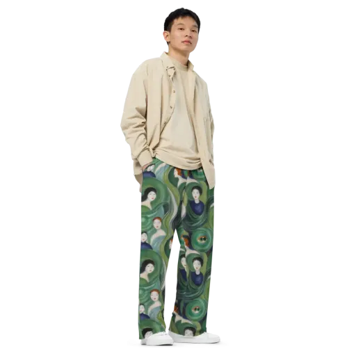 Emerald Reverie on a Wide-Leg Pants