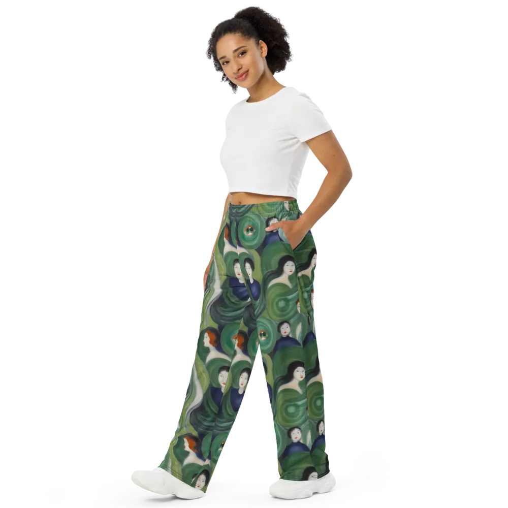Emerald Reverie on Wide-Leg Pants — Left Front