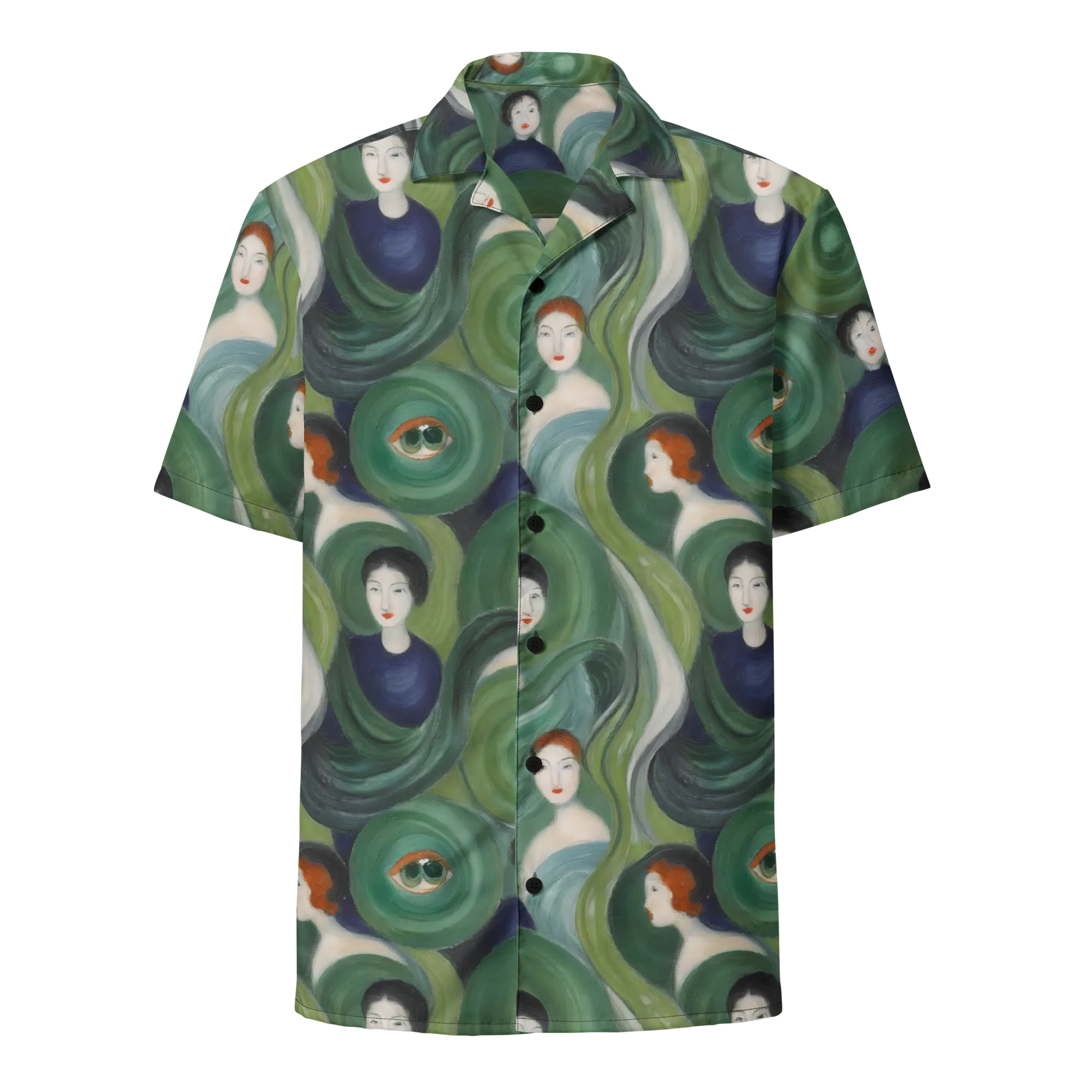 Emerald Reverie on Button Shirt — Front