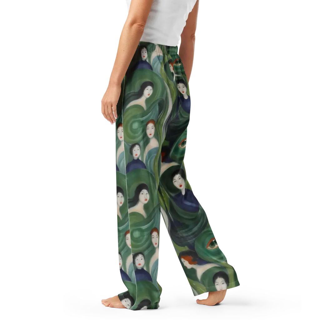 Emerald Reverie on Women's Pajama Pants — Left