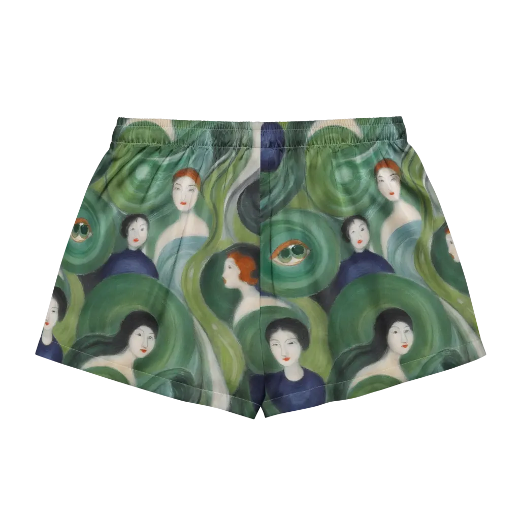 Emerald Reverie on Women's Pajama Shorts — Back