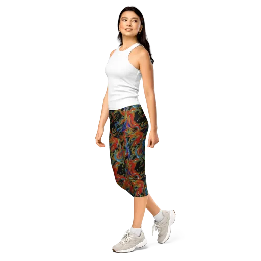Molten Echoes on a Capri Leggings