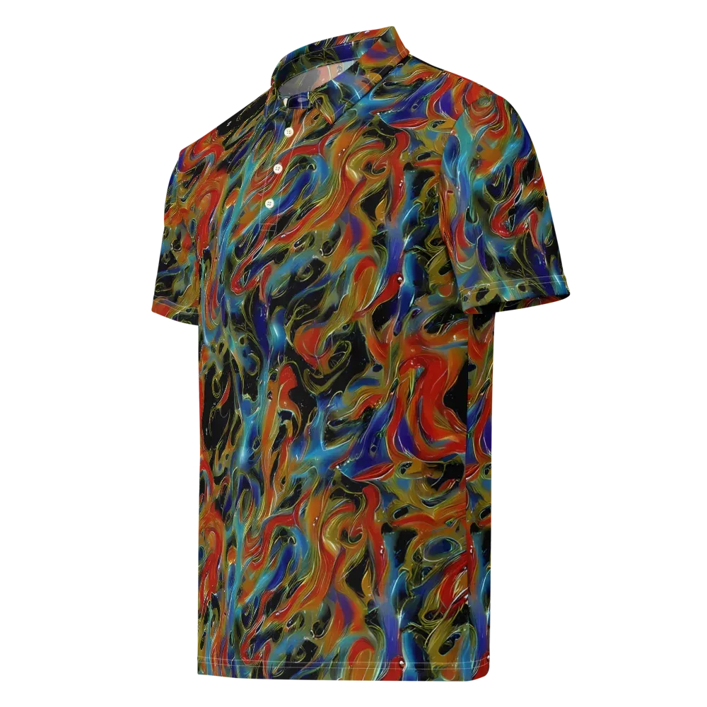 Molten Echoes on Men's Slim Fit Polo Shirt — Left Front