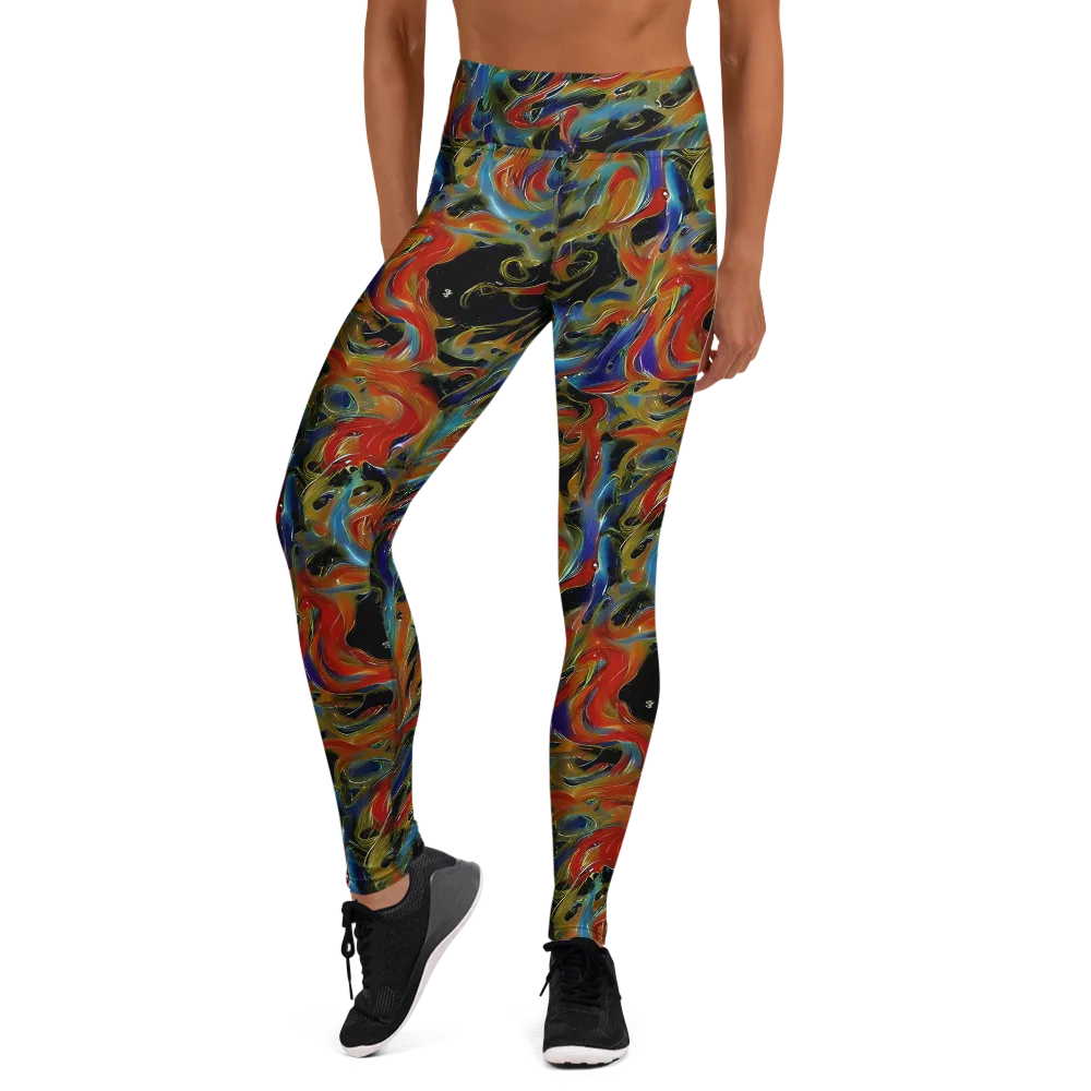Molten Echoes on Yoga Leggings — Front