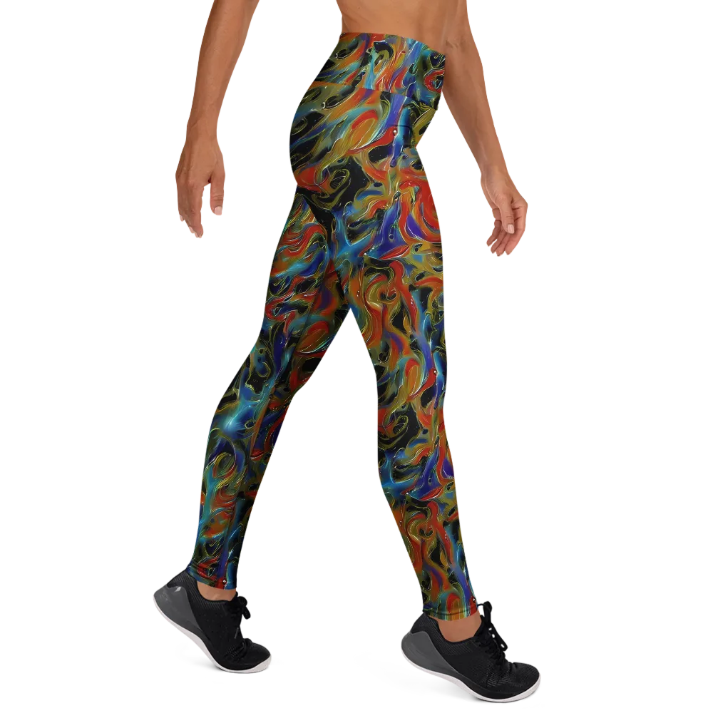 Molten Echoes on Yoga Leggings — Right