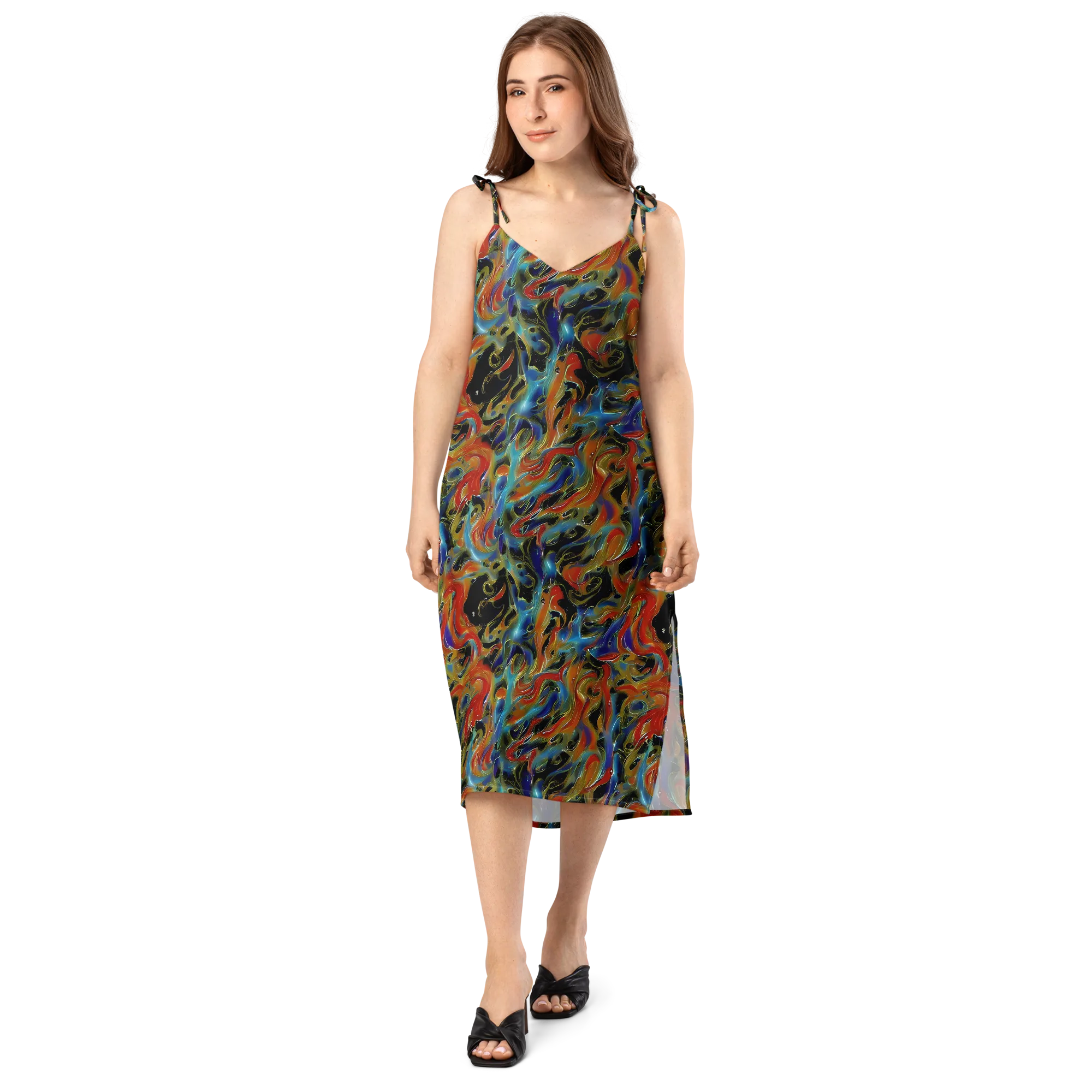 Molten Echoes on Slip Dress — Front