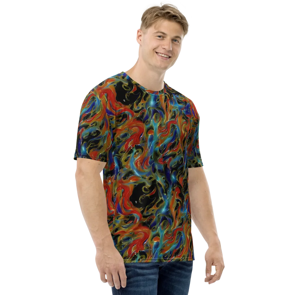 Molten Echoes on Men's Crew Neck T-Shirt — Right