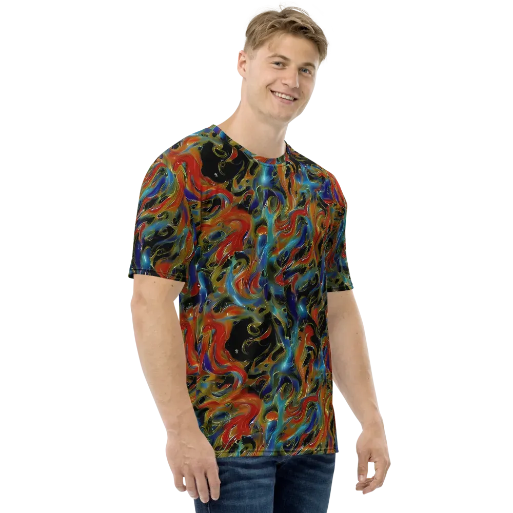 Molten Echoes on Men's Crew Neck T-Shirt — Right