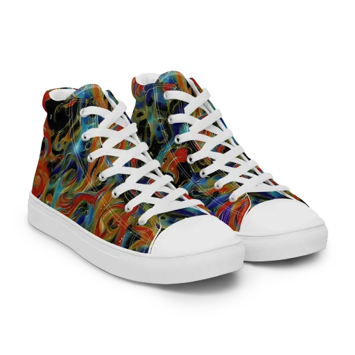 Molten Echoes on a Men's High Top Canvas Shoes