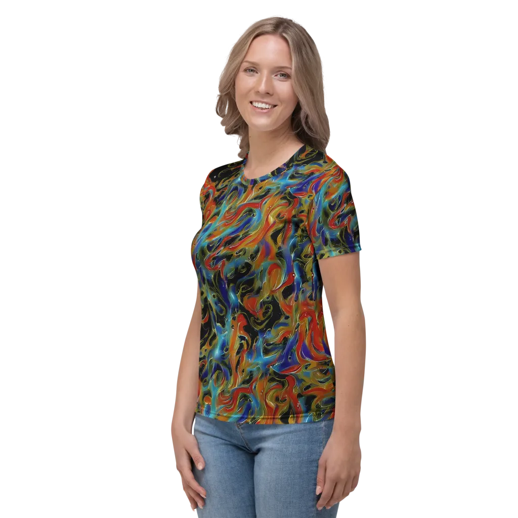 Molten Echoes on Women's Crew Neck T-Shirt — Left