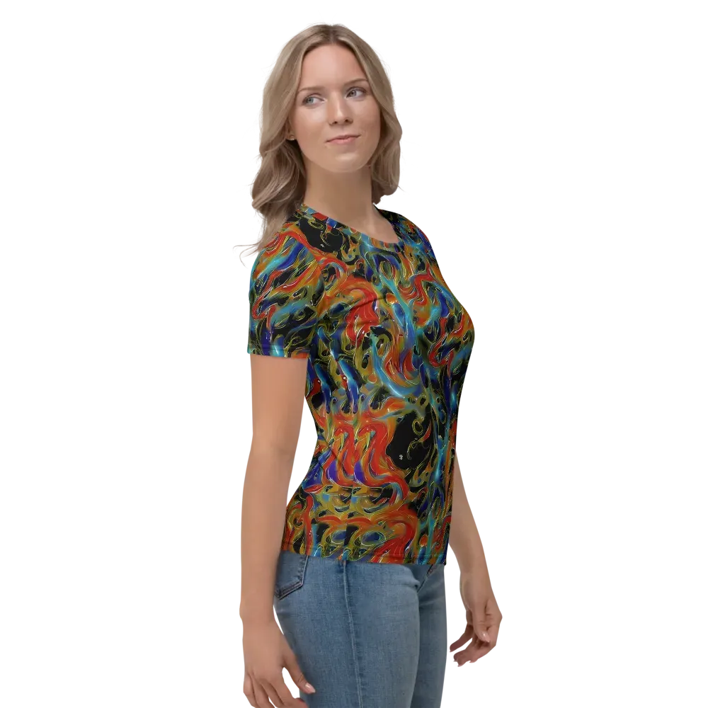 Molten Echoes on Women's Crew Neck T-Shirt — Right