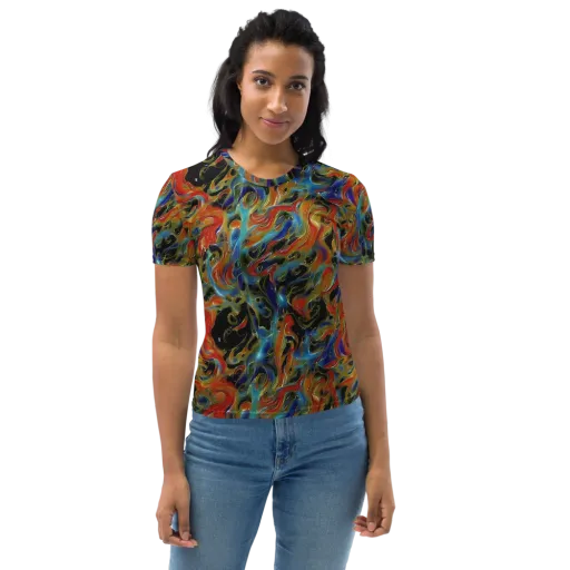 Molten Echoes on a Women's Crew Neck T-Shirt