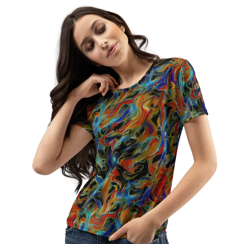 Molten Echoes on Women's Crew Neck T-Shirt — Left Front