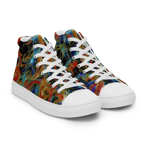 Molten Echoes on a Women's High Top Canvas Shoes