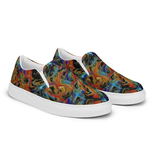 Molten Echoes on a Men's Slip-On Canvas Shoes