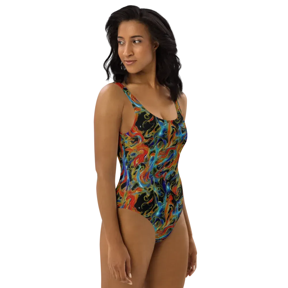 Molten Echoes on One-Piece Swimsuit — Right
