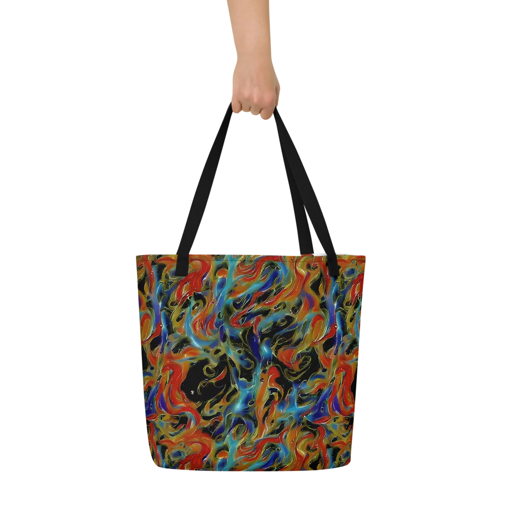 Molten Echoes on Large Tote Bag W/ Pocket — Front