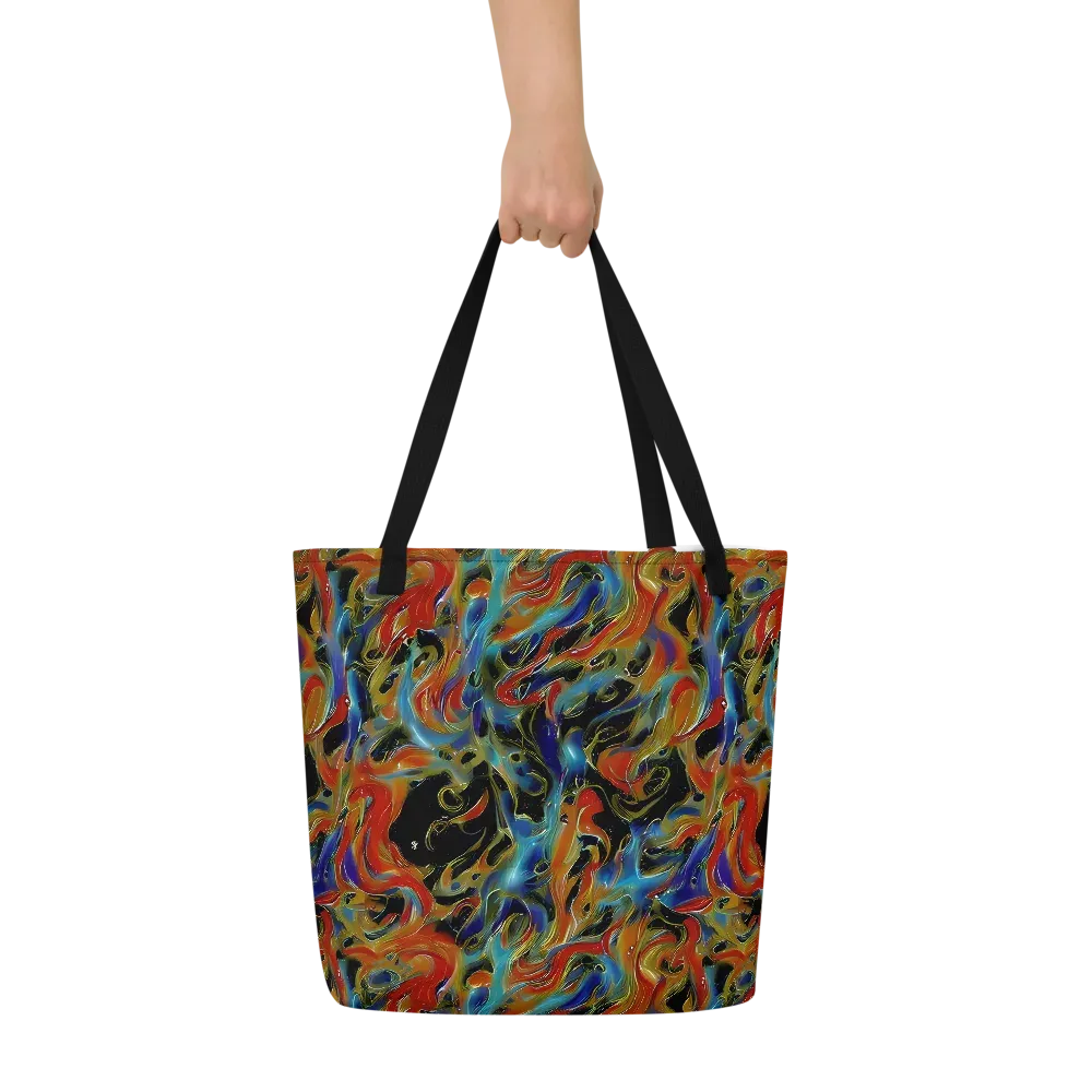 Molten Echoes on Large Tote Bag W/ Pocket — Front