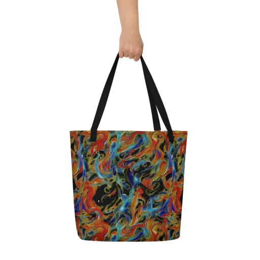 Molten Echoes on a Large Tote Bag W/ Pocket