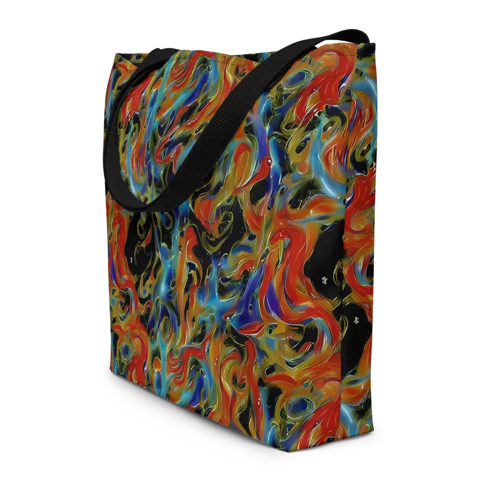Molten Echoes on Large Tote Bag W/ Pocket — Front