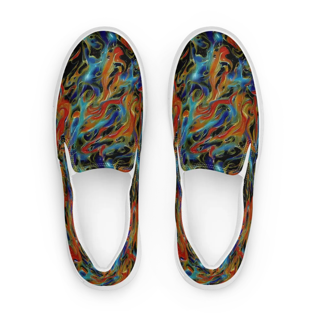 Molten Echoes on Women's Slip-On Canvas Shoes — Front