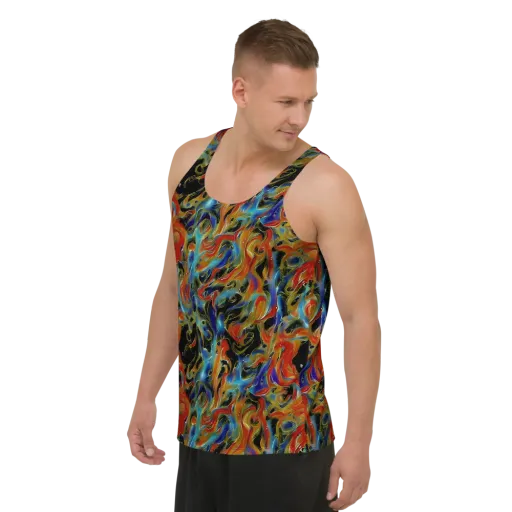 Molten Echoes on a Men's Tank Top