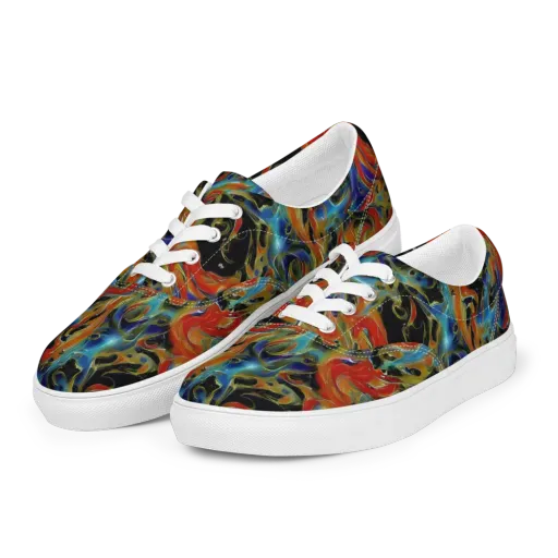 Molten Echoes on a Men's Lace-Up Canvas Shoes
