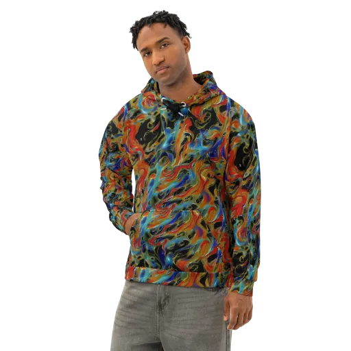 Molten Echoes on a Cotton Hoodie