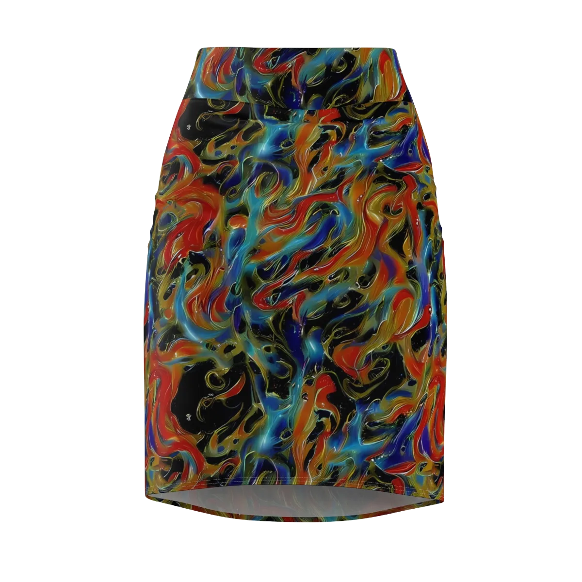 Molten Echoes on Pencil Skirt — Front