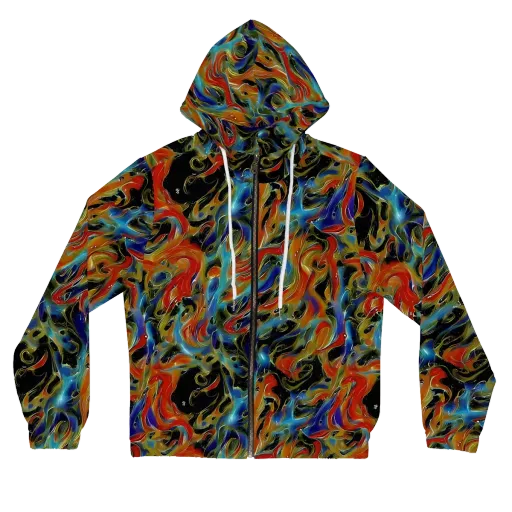 Molten Echoes on a Women's Full-Zip Hoodie