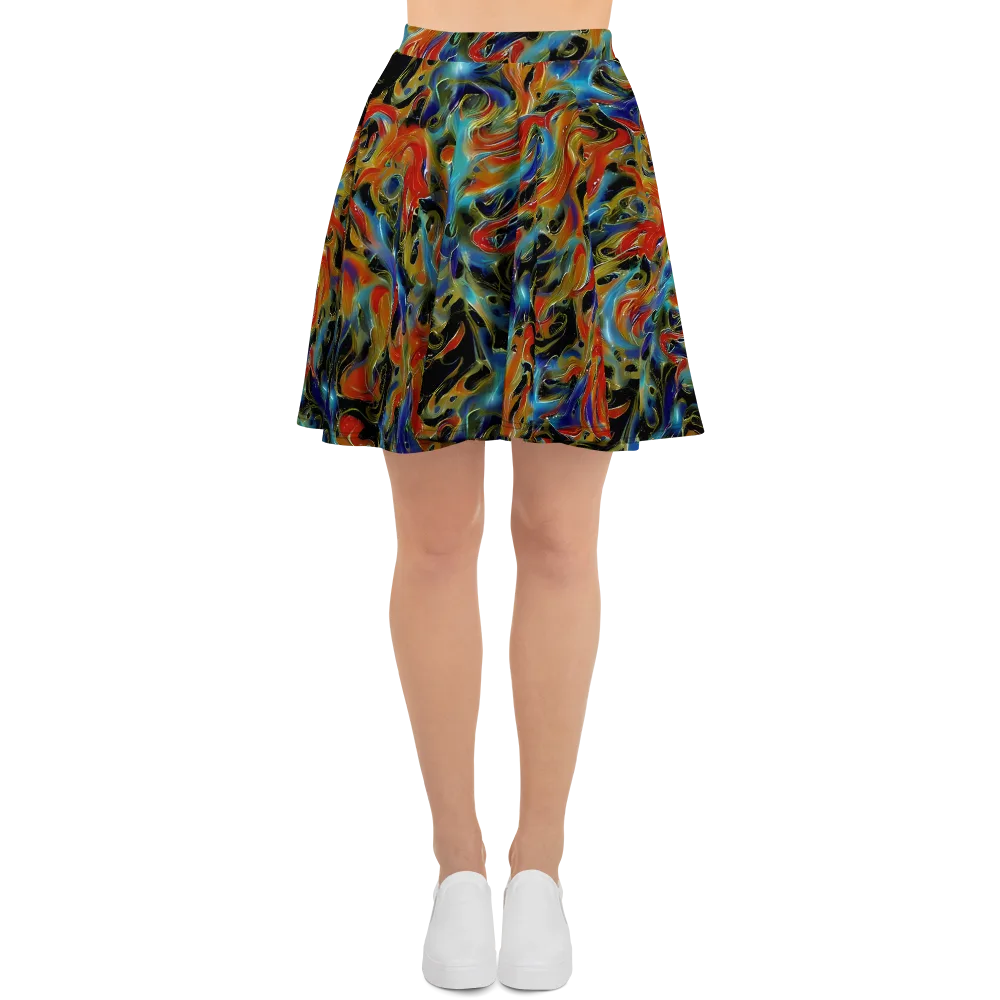 Molten Echoes on Skater Skirt — Front