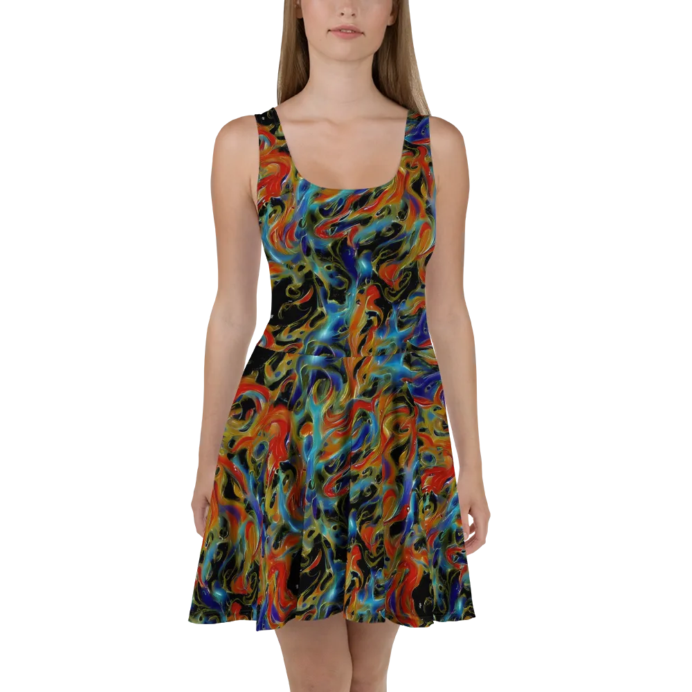 Molten Echoes on Skater Dress — Front