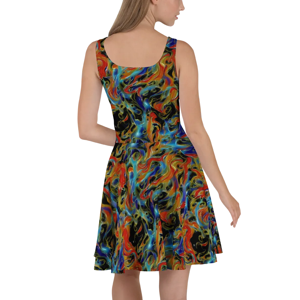 Molten Echoes on Skater Dress — Back