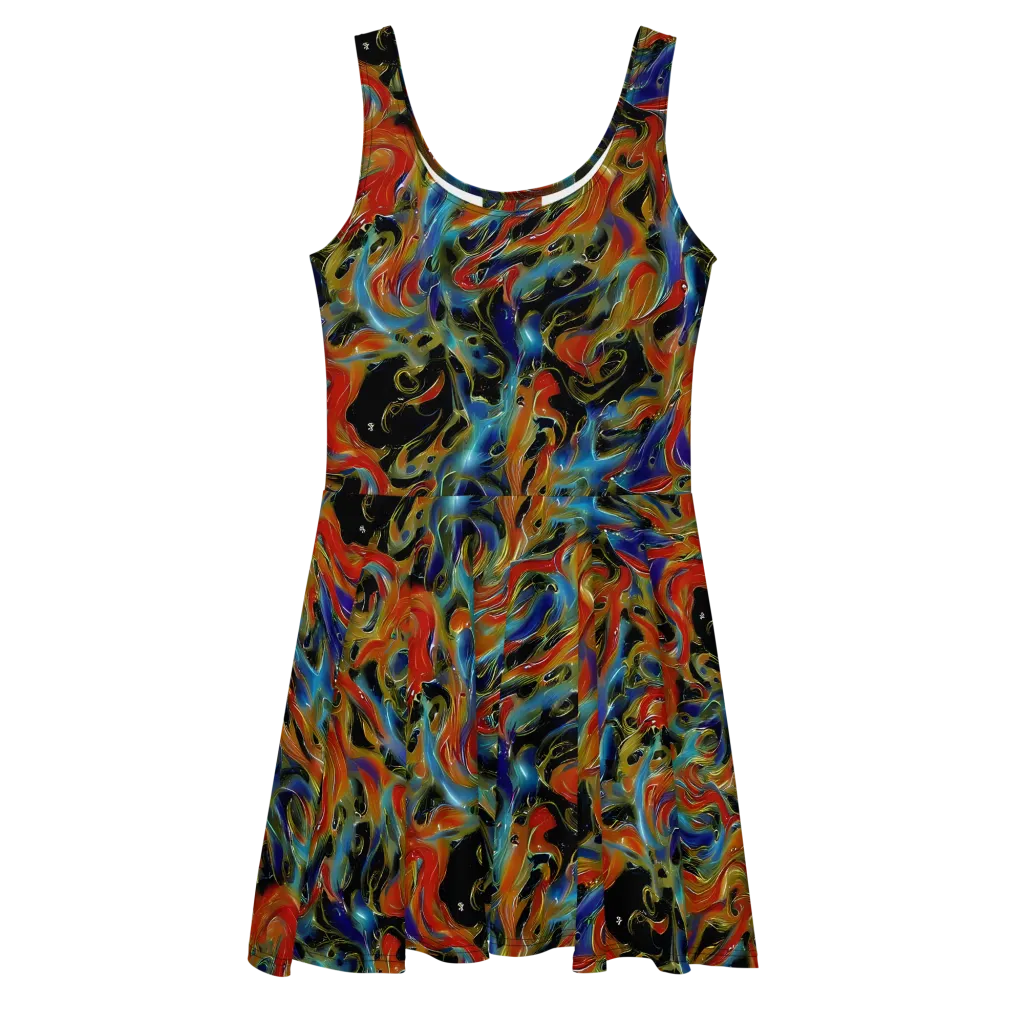Molten Echoes on Skater Dress — Front