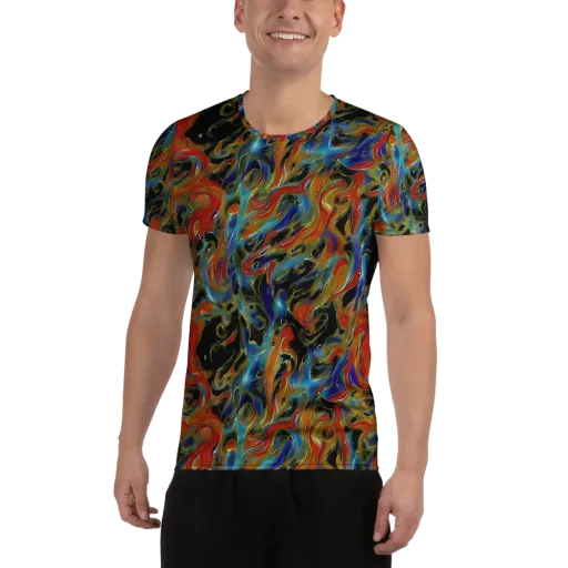 Molten Echoes on a Men's Athletic T-Shirt