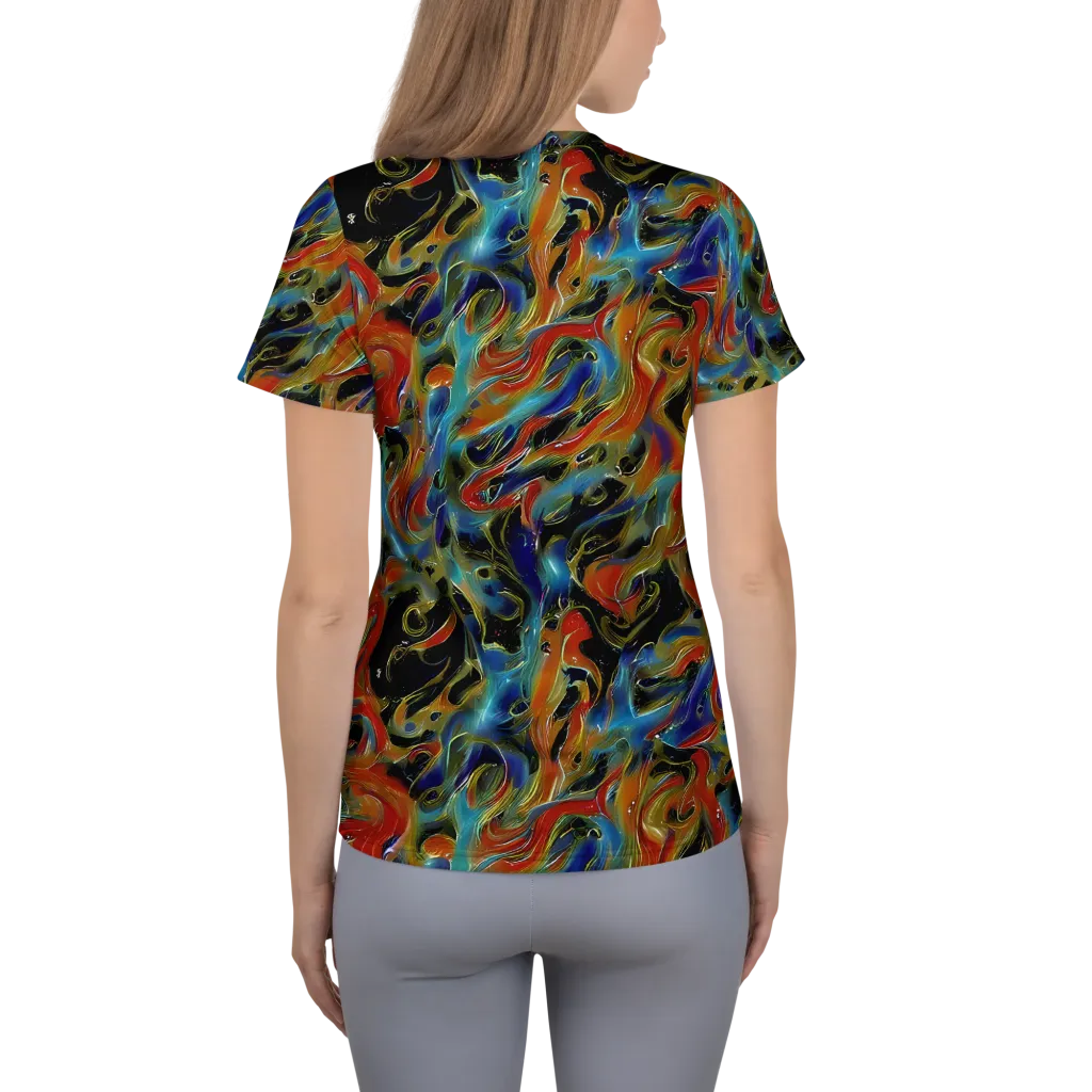 Molten Echoes on Women's Athletic T-Shirt — Back
