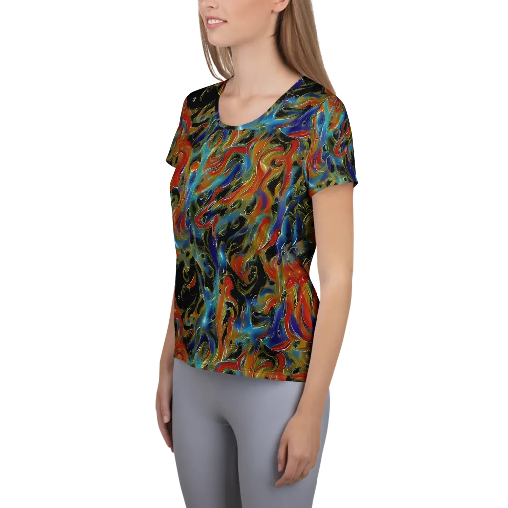 Molten Echoes on Women's Athletic T-Shirt — Left